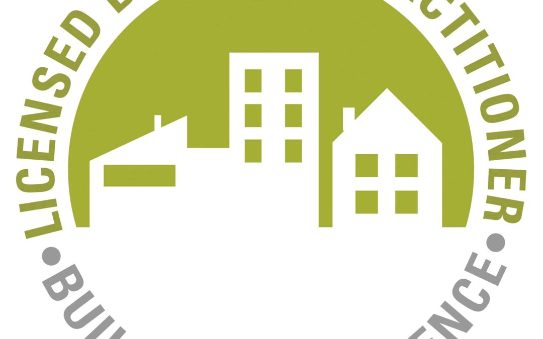 Green and grey LBP logo, representing certified building professionals and adherence to New Zealand building standards.